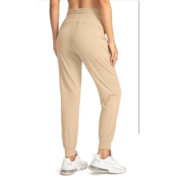 NEW Joggers Pants Zipper Pockets High Waisted Athletic Tapered S - Picture 3 of 8